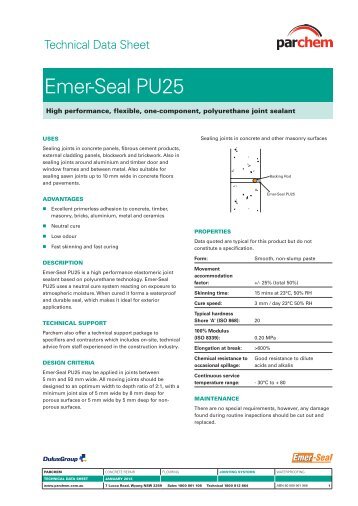 Emer-Seal PU25 TDS - Parchem