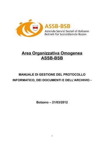 Manuale di gestione del protocollo informatico