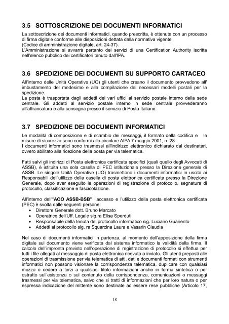 Manuale di gestione del protocollo informatico