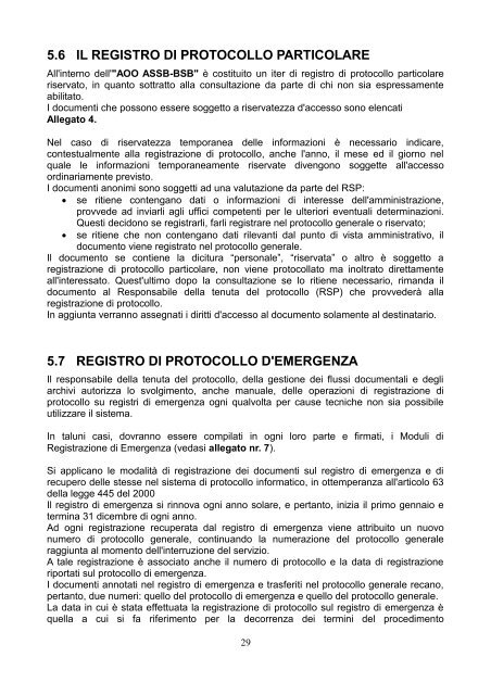 Manuale di gestione del protocollo informatico