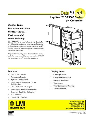 Liquitronâ¢ DP5000 Series pH Controller - LMI