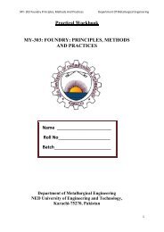 Practical Workbook MY-303: FOUNDRY ... - NED University