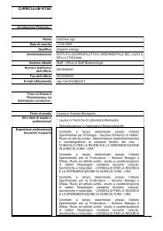 Curriculum e Retribuzione economica - (IZS) delle Regioni Lazio e ...