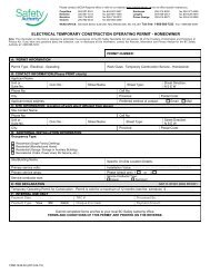 electrical temporary construction operating permit - homeowner