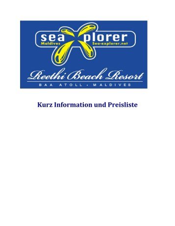 PADI Special Offers - Reethi Beach Resort