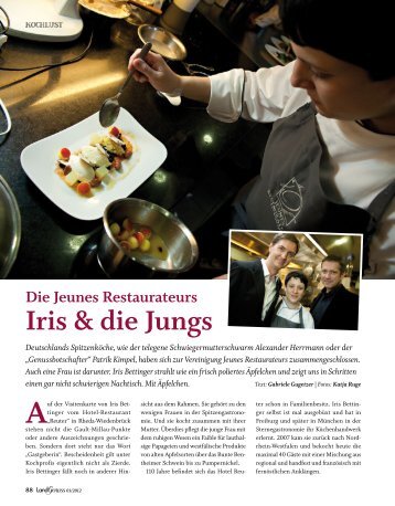 Die Jeunes Restaurateurs Iris & die Jungs ... - Hotel Reuter