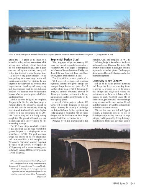 ASPIRE Spring 11 - Aspire - The Concrete Bridge Magazine