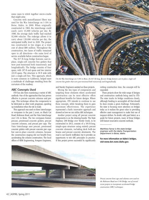 ASPIRE Spring 11 - Aspire - The Concrete Bridge Magazine