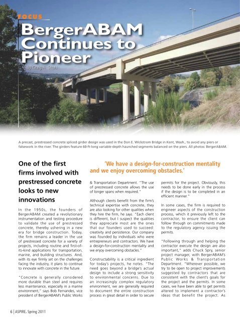 ASPIRE Spring 11 - Aspire - The Concrete Bridge Magazine