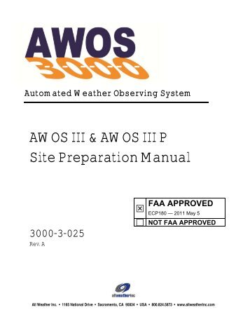 AWOS III & AWOS III P Site Preparation Manual - All Weather Inc