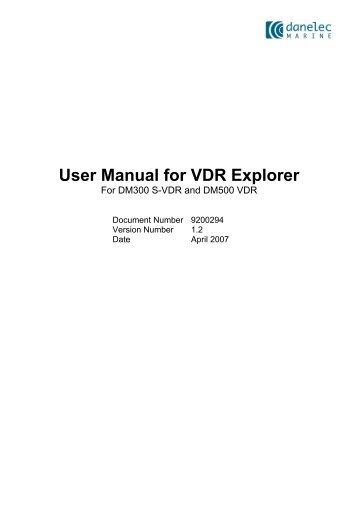 User manual for VDR Explorer - Polaris-as.dk