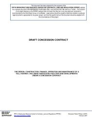 draft concession contract - PPP in Infrastructure Resource Center