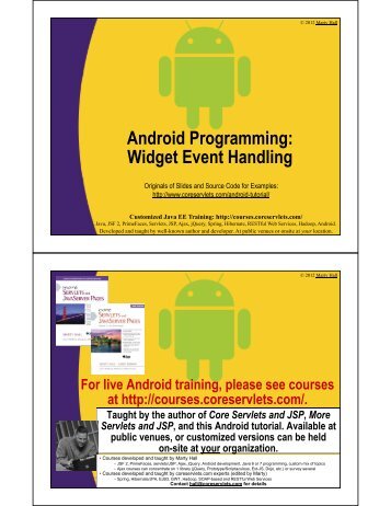 Android Programming: Widget Event Handling - Custom Training ...