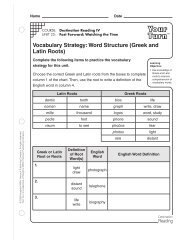 Vocabulary Strategy: Word Structure - Houghton Mifflin Harcourt