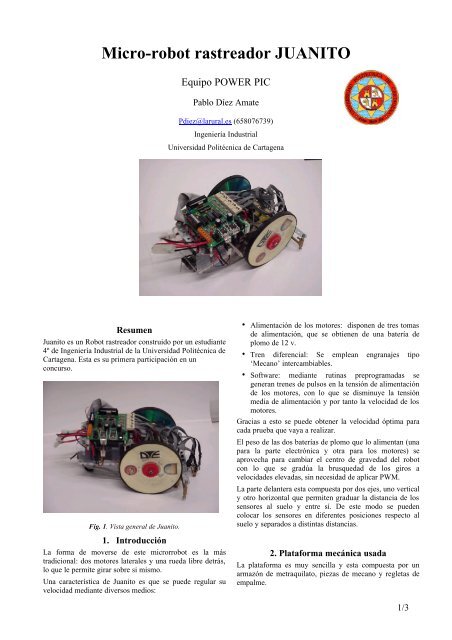 Micro-robot rastreador JUANITO - Repositorio Digital UPCT