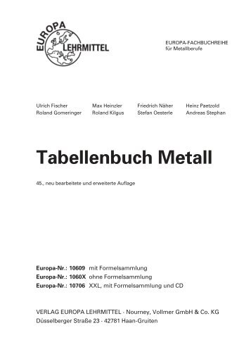 Tabellenbuch Metall