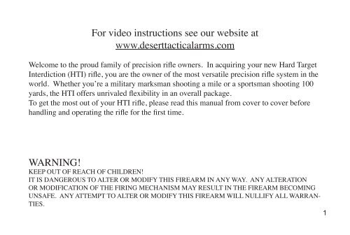 HTI Manual - Desert Tactical Arms