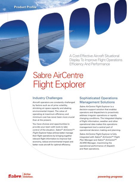 Flight Explorer - Sabre Airline Solutions
