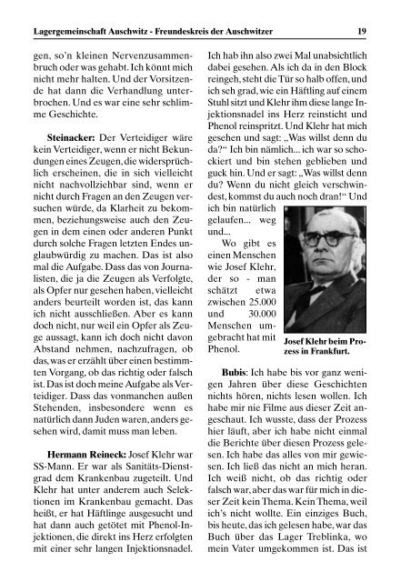 Ausgabe 1/2004 - Lagergemeinschaft Auschwitz