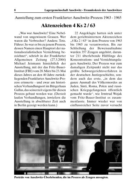 Ausgabe 1/2004 - Lagergemeinschaft Auschwitz