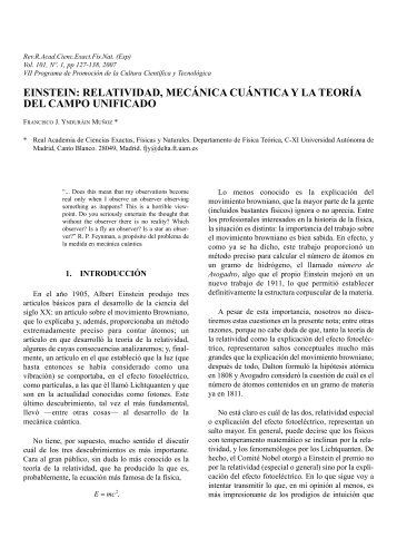 einstein: relatividad, mecÃƒÂ¡nica cuÃƒÂ¡ntica y la teorÃƒÂ­a del campo unificado