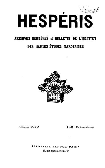 ARCHIVES BERBÃRES et BULLETIN DE L'INSTITUT DES HAUTES ...