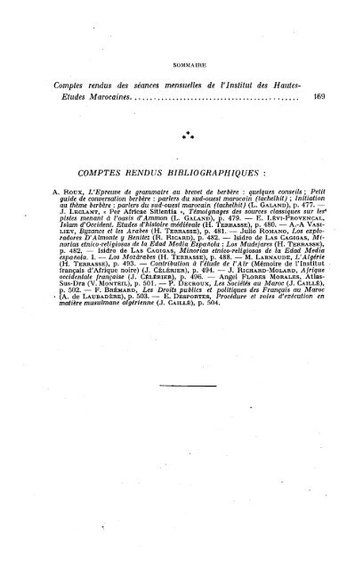 ARCHIVES BERBÃRES et BULLETIN DE L'INSTITUT DES HAUTES ...