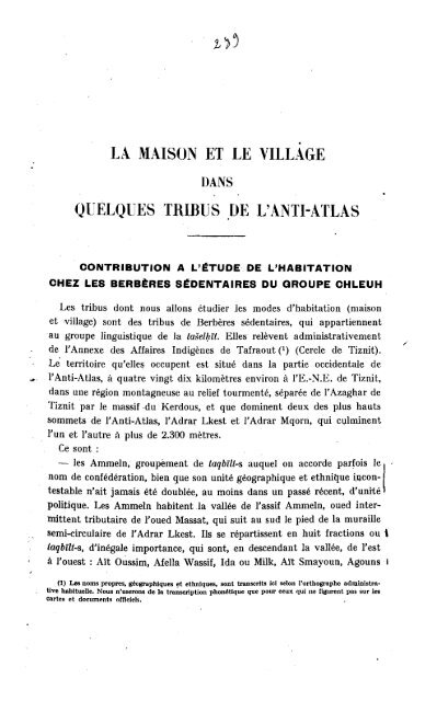 ARCHIVES BERBÃRES et BULLETIN DE L'INSTITUT DES HAUTES ...