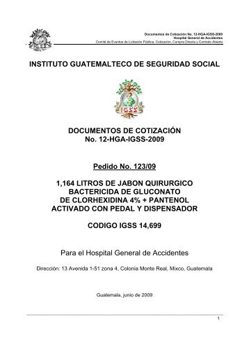 invitacion a cotizar - Instituto Guatemalteco de Seguridad Social