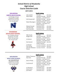 School District of Waukesha High School Course Selection Guide ...