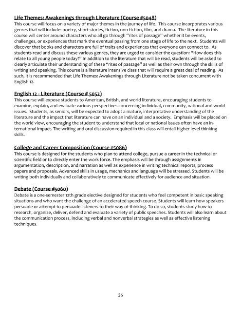 School District of Waukesha High School Course Selection Guide ...