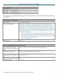 Student Learning Objectives (SLO) Template - Center for Assessment