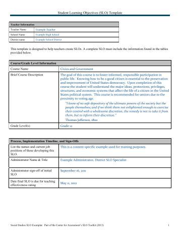 ohio slo template student learning objectives slo overview for special ohio slo template student learning objectives slo overview for special