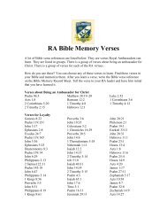 RA Bible Memory Verses - WMU