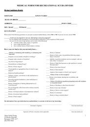 OFF CAMPUS UCSC SCUBA DIVING MEDICAL EXAM PACKET