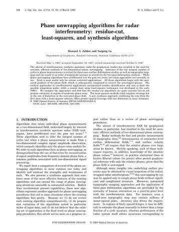 Phase unwrapping algorithms for radar interferometry ... - IGPP