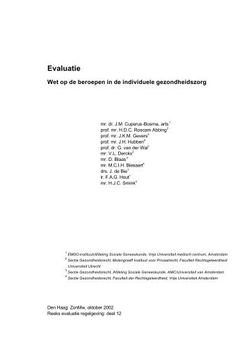 Evaluatie wet BIG (ZonMw, 2002) - NIP