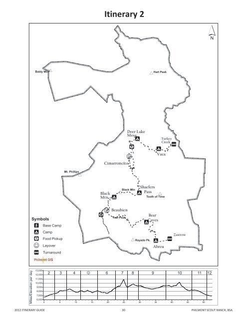 2012 Itinerary Guide - Philmont Document Archives