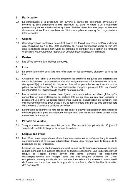 Annexe 5A Instructions aux soumissionaires - Croix-Rouge franÃ§aise