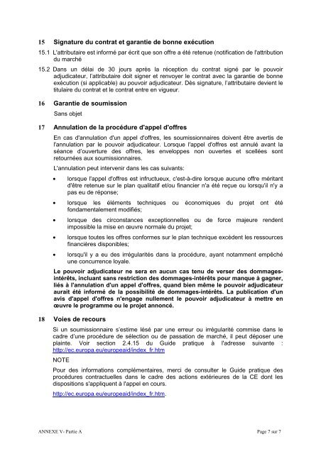 Annexe 5A Instructions aux soumissionaires - Croix-Rouge franÃ§aise