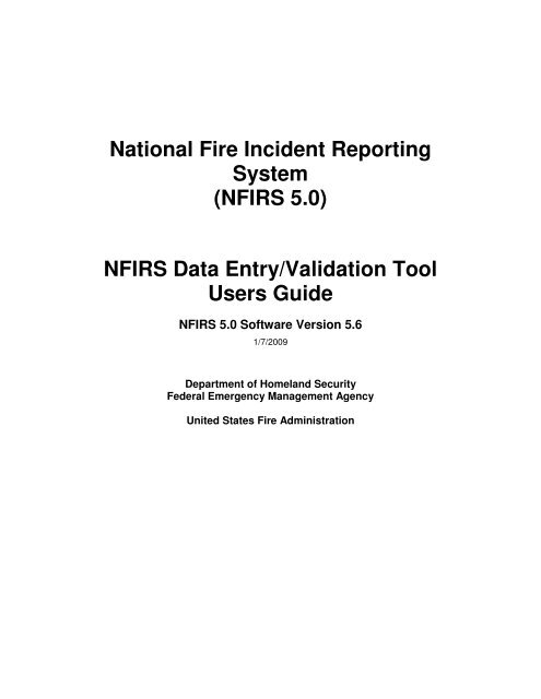 NFIRS Data Entry Tool - Virginia Department of Fire Programs