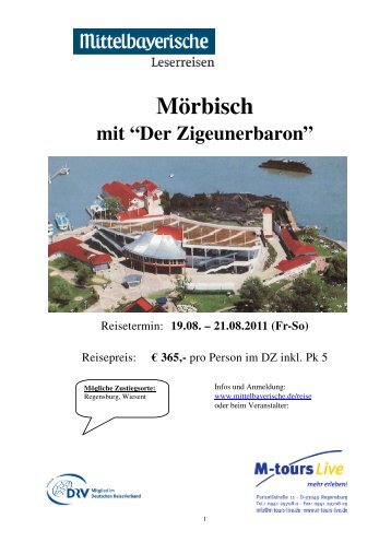 11 08 19 Mörbisch mit Der Zigeunerbaron Reiseprogram