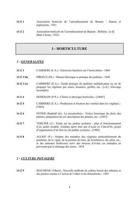 14 z fonds de la societe d'horticulture de beaune