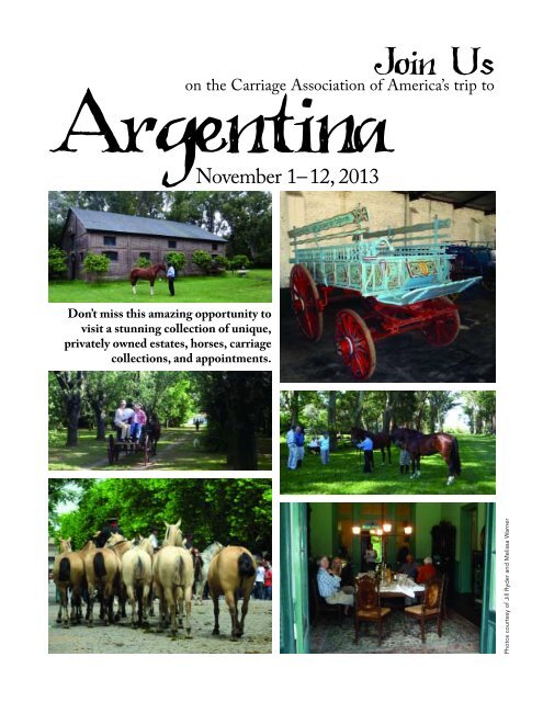 2013 Argentina trip brochure.qxp - Carriage Association of America