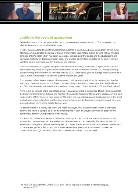 Assessment in schools Fit for purpose? - Teaching and Learning ...