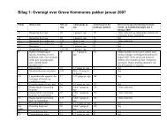 Bilag 1: Oversigt over Greve Kommunes pakker januar 2007