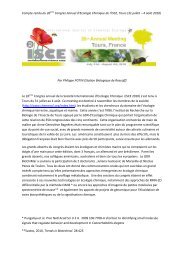 Compte-rendu du 26Ã¨me CongrÃ¨s Annuel d'Ecologie Chimique de l ...