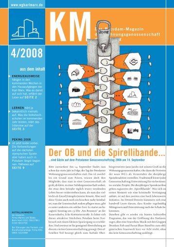 KM Magazin 4/2008 - Wohnungsgenossenschaft "Karl Marx ...