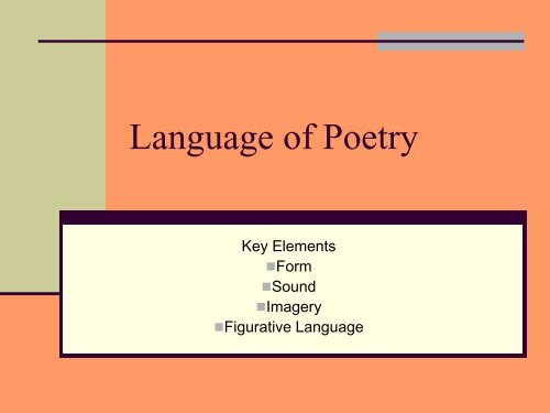 Language Of Poetry Power Point