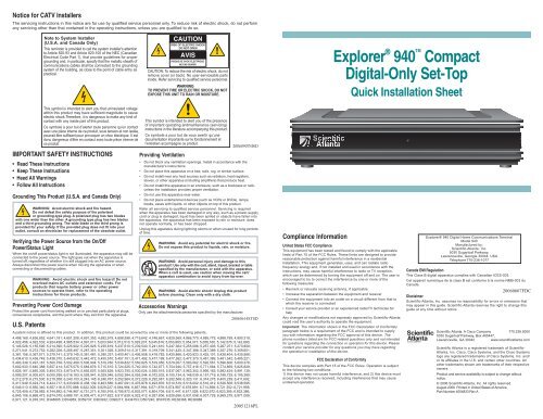 Explorer 940 Compact Digital-Only Set-Top - Scientific Atlanta